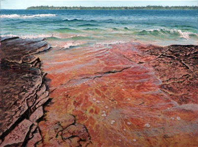 "Rocky Shoreline" 
30 X 40 Oil on canvas framed 
$1800.00
Larry Deacon 